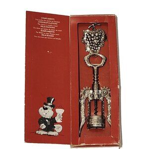 GHIDINI Vintage HANGING Antique Style Wine Bottle Corkscrew winged Opener lever